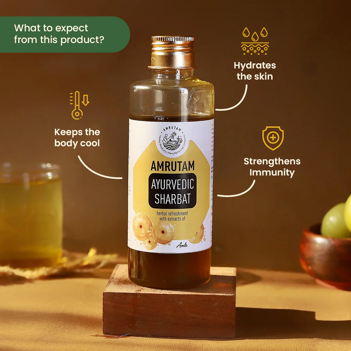 Amrutam Ayurvedic Sharbat With Extracts Of Amla | Indian Gooseberry - Image 2