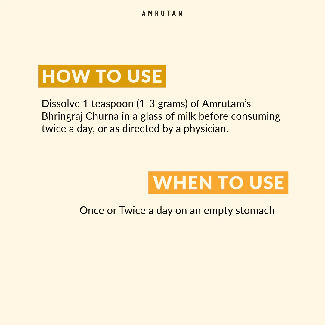 Amrutam Bhringraj Churna | Ayurvedic Powder For Hair Therapy - Image 5