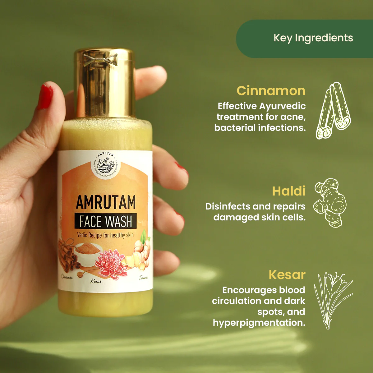 Amrutam Face Wash | Vedic Recipe for Healthy Skin - Image 3