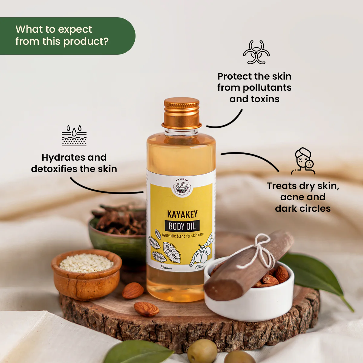 Amrutam Kayakey Body Oil | Ayurvedic Blend For Body Massage - Image 2