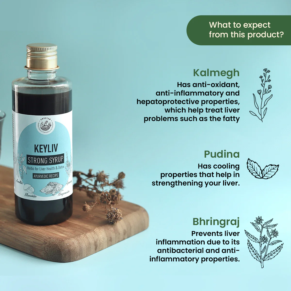 Amrutam Keyliv Strong Syrup | Ayurvedic Tonic for Liver Health - Image 3