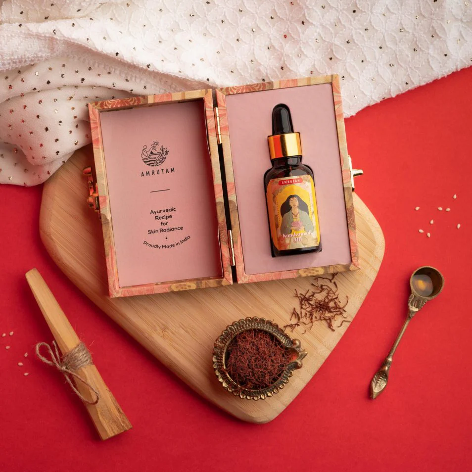 Amrutam Kumkumadi Oil | Ayurvedic Recipe for Skin Radiance - Image 3