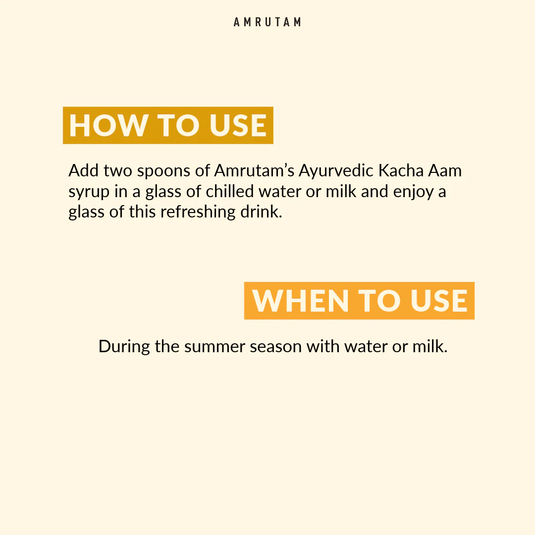 Amrutam Ayurvedic Sharbat With Extracts Of Kacha Aam | Raw Mango - Image 5