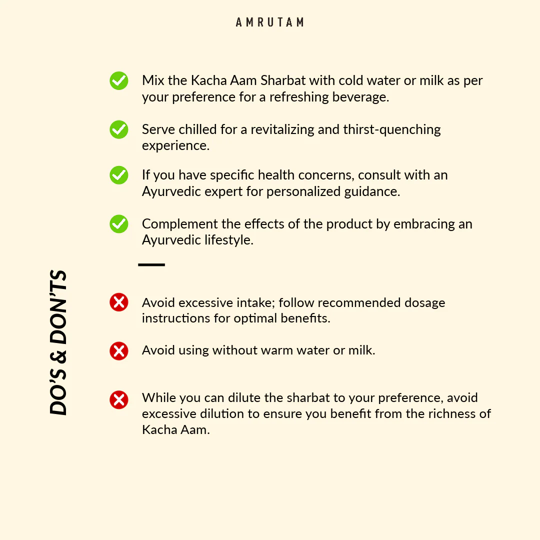 Amrutam Ayurvedic Sharbat With Extracts Of Kacha Aam | Raw Mango - Image 6