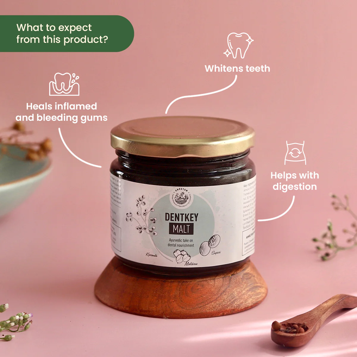 Amrutam Dentkey Malt | Ayurvedic Recipe for Dental Nourishment - Image 2