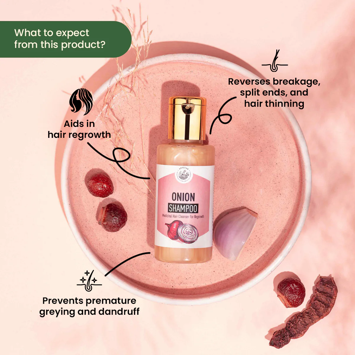 Amrutam Onion Shampoo | Medicinal Hair Cleanser for Regrowth - Image 2